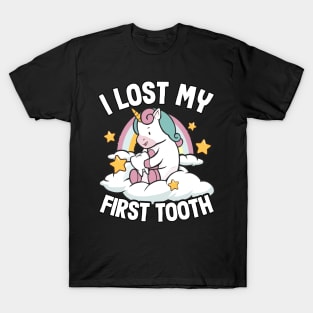 I Lost My First Tooth Tooth Fairy Cute Unicorn T-Shirt
